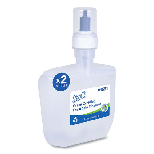 Image of Scott® Essential Green Certified Foam Skin Cleanser Refill, Unscented, 1,200 mL, 2/Carton