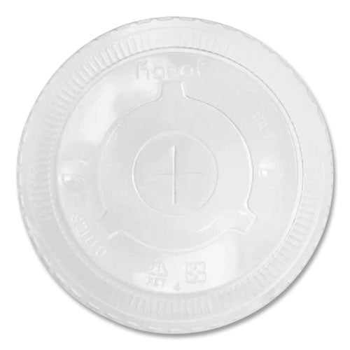 Image of Karat® PET Lids, Flat Lid, Fits 32 oz Cold Cups, Plastic, Clear, 600/Carton