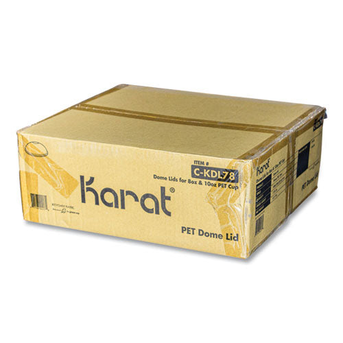 Image of Karat® PET Lids, Dome Lid, Fits 8 oz to 10 oz Cold Cups, Plastic, Clear, 1,000/Carton