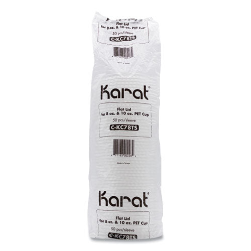 Image of Karat® PET Lids, X Straw Hole, Fits 8 oz to 10 oz Cold Cups, Plastic, Clear, 1,000/Carton