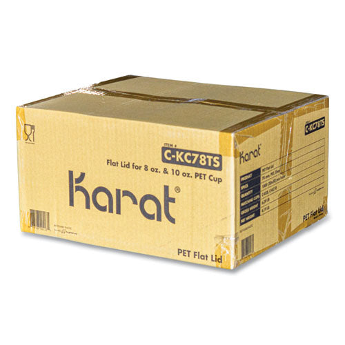 Image of Karat® PET Lids, X Straw Hole, Fits 8 oz to 10 oz Cold Cups, Plastic, Clear, 1,000/Carton