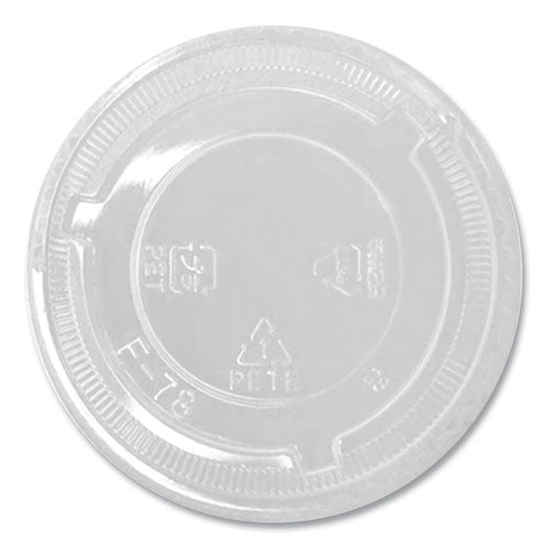 Image of Karat® PET Lids, No Hole Flat Lid, Fits 8 oz to 10 oz Cold Cups, Plastic, Clear, 1,000/Carton