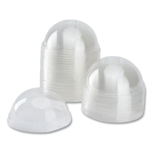 Image of Karat® PET Lids, No Hole Dome Lid, Fits 12 oz to 24 oz Cold Cups, Plastic, Clear, 1,000/Carton