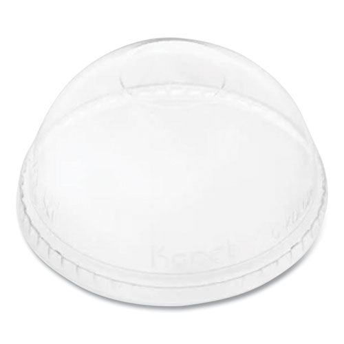 Image of Karat® PET Lids, No Hole Dome Lid, Fits 12 oz to 24 oz Cold Cups, Plastic, Clear, 1,000/Carton