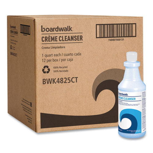 Image of Boardwalk® Multi-Surface Creme Cleanser, Baby Powder Scent, 32 oz Bottle, 12/Carton