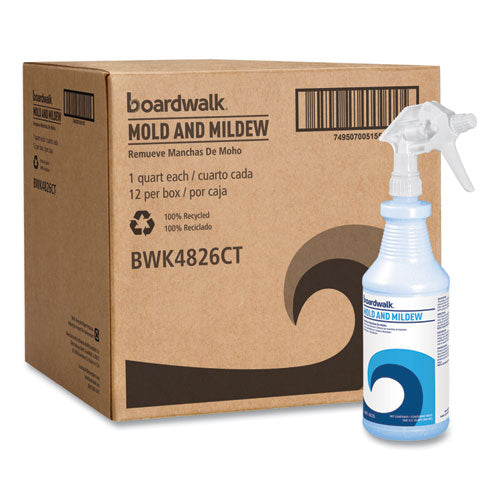 Image of Boardwalk® Mold and Mildew Remover with Bleach, Ready to Use, Floral Scent, 32 oz Bottle, 12/Carton
