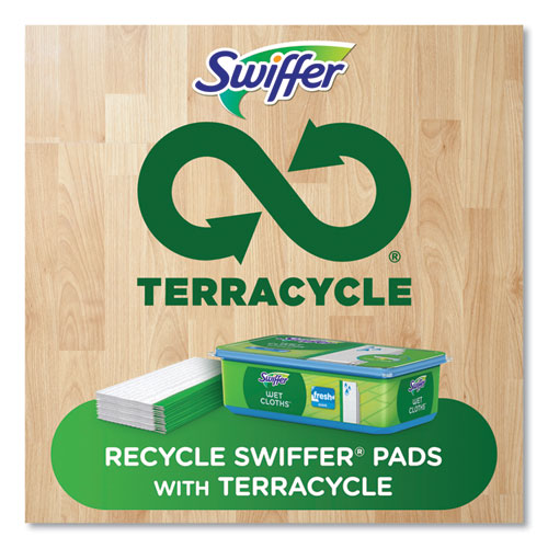 Image of Swiffer® Wet Refill Cloths, 8 x 10, Fresh Scent, White, 12/Box, 6 Boxes/Carton
