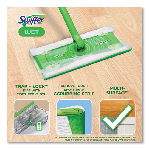 Image of Swiffer® Wet Refill Cloths, 8 x 10, Fresh Scent, White, 12/Box, 6 Boxes/Carton