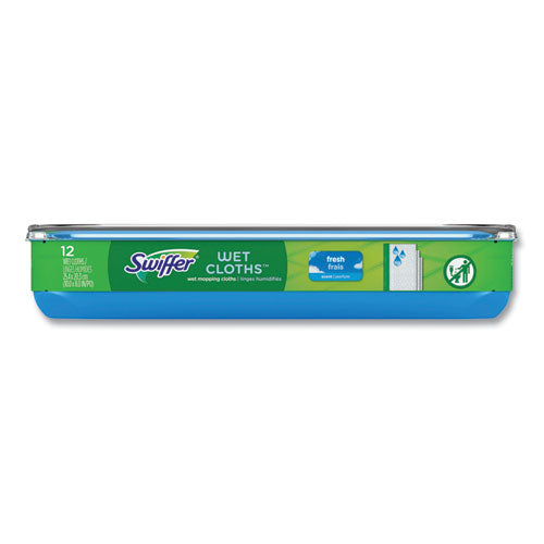 Image of Swiffer® Wet Refill Cloths, 8 x 10, Fresh Scent, White, 12/Box, 6 Boxes/Carton