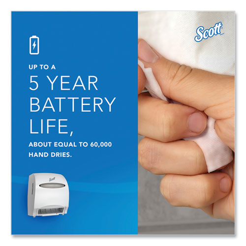 Image of Scott® Essential Electronic Hard Roll Towel Dispenser, 12.7 X 9.57 X 15.76, White