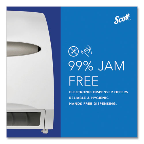 Image of Scott® Essential Electronic Hard Roll Towel Dispenser, 12.7 X 9.57 X 15.76, White