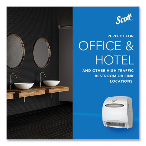 Image of Scott® Essential Electronic Hard Roll Towel Dispenser, 12.7 X 9.57 X 15.76, White