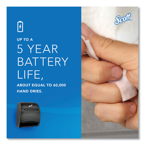 Image of Scott® Essential Electronic Hard Roll Towel Dispenser, 12.7 X 9.57 X 15.76, Black
