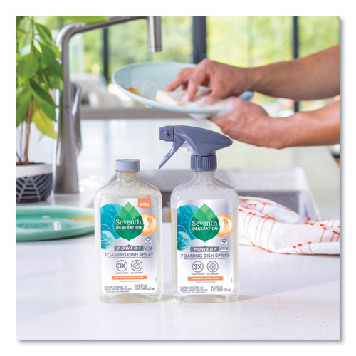 Image of Seventh Generation® Foaming Dish Spray, Mandarin Orange Scent, 16 oz Bottle, 6/Carton