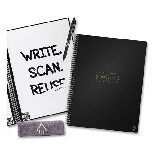 Image of Rocketbook Core Smart Notebook, Dotted Rule, Black Cover, (16) 11 x 8.5 Sheets