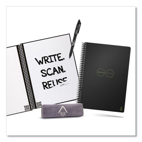 Image of Rocketbook Core Smart Notebook, Dotted Rule, Black Cover, (18) 8.8 x 6 Sheets