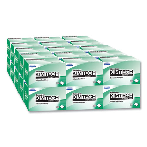Image of Kimtech Kimwipes Delicate Task Wipers, 1-Ply, 4.4 x 8.4, Unscented, White, 280/Box, 30 Boxes/Carton
