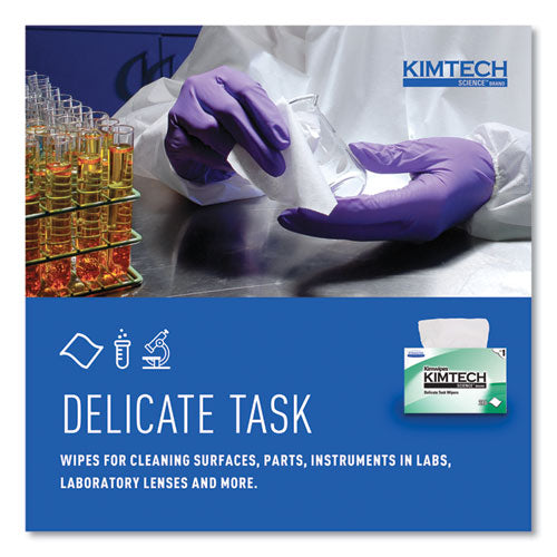 Image of Kimtech Kimwipes Delicate Task Wipers, 1-Ply, 4.4 x 8.4, Unscented, White, 280/Box, 30 Boxes/Carton