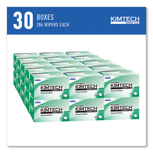 Image of Kimtech Kimwipes Delicate Task Wipers, 1-Ply, 4.4 x 8.4, Unscented, White, 280/Box, 30 Boxes/Carton