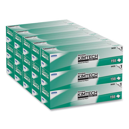 Image of Kimtech Kimwipes Delicate Task Wipers, 1-Ply, 11.8 x 11.8, Unscented, White, 198/Box, 15 Boxes/Carton