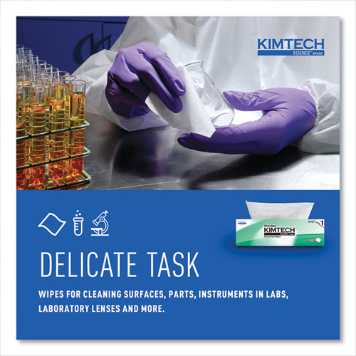 Image of Kimtech Kimwipes Delicate Task Wipers, 1-Ply, 11.8 x 11.8, Unscented, White, 198/Box, 15 Boxes/Carton