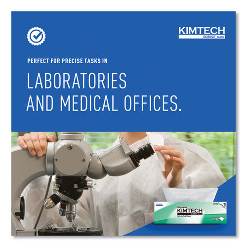 Image of Kimtech Kimwipes Delicate Task Wipers, 1-Ply, 11.8 x 11.8, Unscented, White, 198/Box, 15 Boxes/Carton