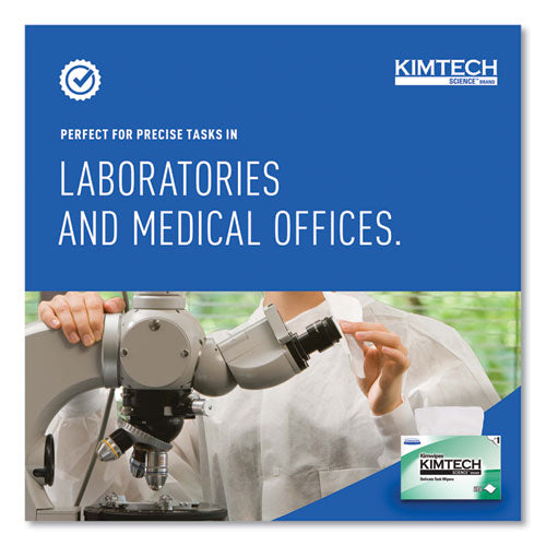 Image of Kimtech Kimwipes, Delicate Task Wipers, 1-Ply, 4.4 x 8.4, Unscented, White, 286/Box