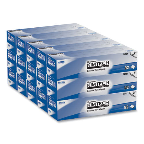 Image of Kimtech Kimwipes Delicate Task Wipers, 2-Ply, 14.7 x 16.6, Unscented, White, 92/Box, 15 Boxes/Carton