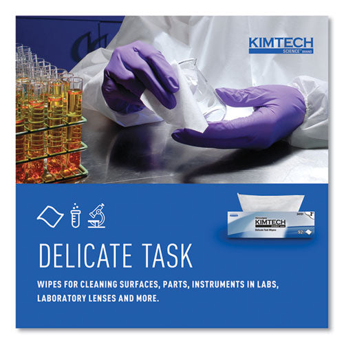 Image of Kimtech Kimwipes Delicate Task Wipers, 2-Ply, 14.7 x 16.6, Unscented, White, 92/Box, 15 Boxes/Carton