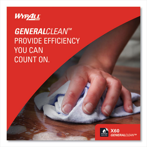 Image of WypAll® General Clean X60 Cloths, Jumbo Roll, 12.2 x 12.4, White, 1,100/Roll