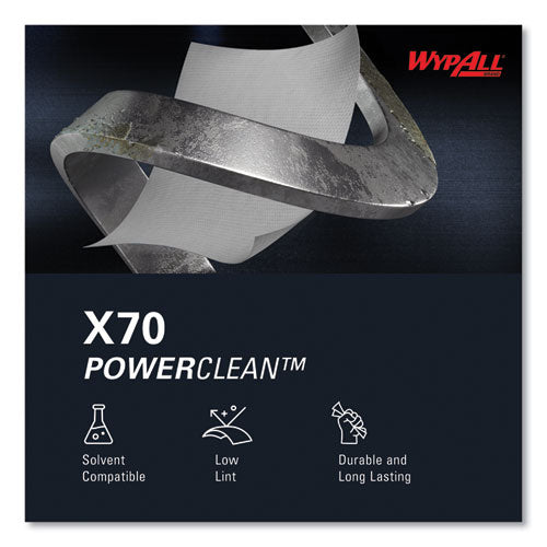 Image of WypAll® X70 Cloths, 1/4 Fold, 12.5 x 12, White, 76/Pack, 12 Packs/Carton