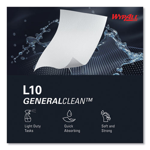 Image of WypAll® L10 Towels, POP-UP Box, 1-Ply, 10.25 x 9, White, 250/Box, 24 Boxes/Carton