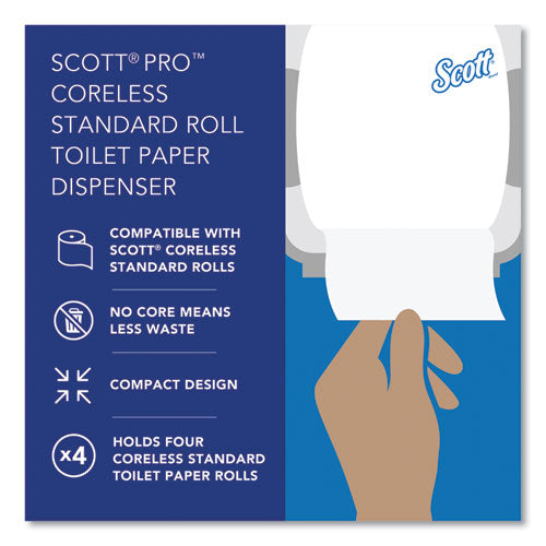 Image of Scott® Pro High Capacity Coreless SRB Tissue Dispenser, 11.25 x 6.31 x 12.75, White