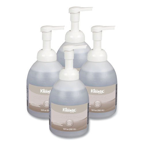 Image of Kleenex® Alcohol-Free Foam Hand Sanitizer, 18 Oz Pump Bottle, Fragrance-Free, 4/carton