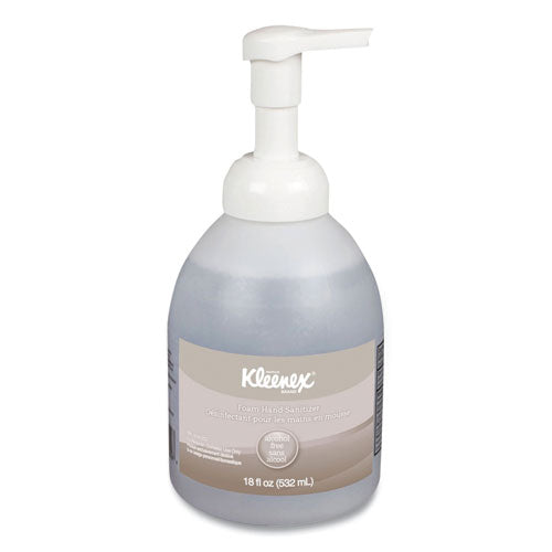 Image of Kleenex® Alcohol-Free Foam Hand Sanitizer, 18 Oz Pump Bottle, Fragrance-Free, 4/carton