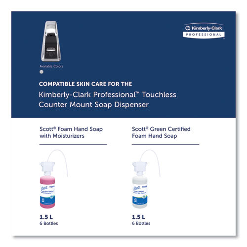 Image of Kimberly-Clark Professional Touchless Counter Mount Skin Care Dispenser, 1.5 L, 2.12 X 4.25 X 5.56, Chrome
