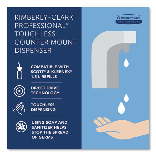 Image of Kimberly-Clark Professional Touchless Counter Mount Skin Care Dispenser, 1.5 L, 2.12 X 4.25 X 5.56, Chrome