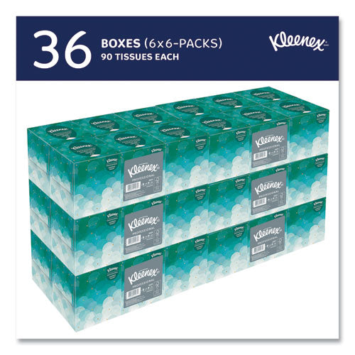 Image of Kleenex® Boutique White Facial Tissue for Business, Pop-Up Box, 2-Ply, 95 Sheets/Box, 6 Boxes/Pack, 6 Packs/Carton