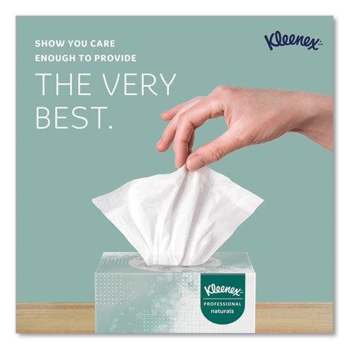 Image of Kleenex® Naturals Facial Tissue for Business, BOUTIQUE POP-UP Box, 2-Ply, White, 90 Sheets/Box, 36 Boxes/Carton