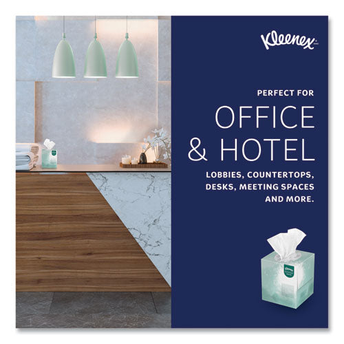 Image of Kleenex® Naturals Facial Tissue for Business, BOUTIQUE POP-UP Box, 2-Ply, White, 90 Sheets/Box, 36 Boxes/Carton