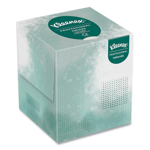 Image of Kleenex® Naturals Facial Tissue for Business, BOUTIQUE POP-UP Box, 2-Ply, White, 90 Sheets/Box, 36 Boxes/Carton