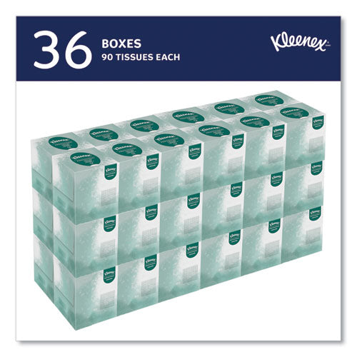 Image of Kleenex® Naturals Facial Tissue for Business, BOUTIQUE POP-UP Box, 2-Ply, White, 90 Sheets/Box, 36 Boxes/Carton