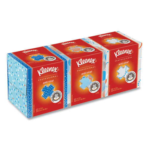 Image of Kleenex® Boutique Anti-Viral Tissue, 3-Ply, White, Pop-Up Box, 60/box, 3 Boxes/pack