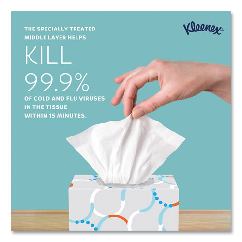 Image of Kleenex® Boutique Anti-Viral Tissue, 3-Ply, White, Pop-Up Box, 60/box, 3 Boxes/pack
