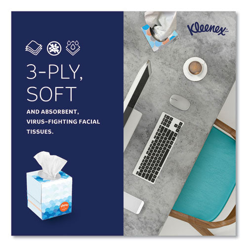 Image of Kleenex® Boutique Anti-Viral Tissue, 3-Ply, White, Pop-Up Box, 60/box, 3 Boxes/pack