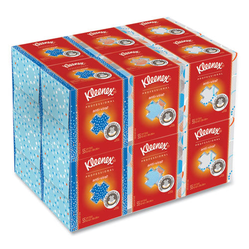 Image of Kleenex® Boutique Anti-Viral Facial Tissue, 3-Ply, White, Pop-Up Box, 60 Sheets/box, 3 Boxes/pack, 4 Packs/carton