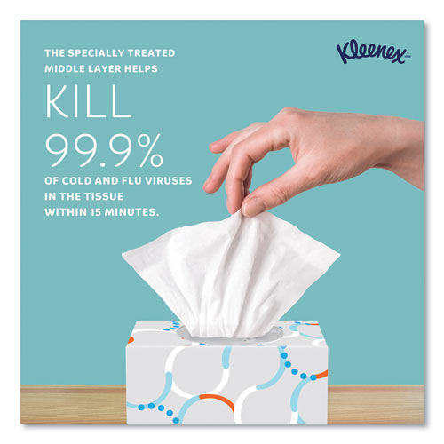 Image of Kleenex® Boutique Anti-Viral Facial Tissue, 3-Ply, White, Pop-Up Box, 60 Sheets/box, 3 Boxes/pack, 4 Packs/carton