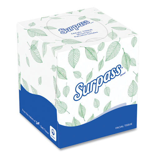 Image of Surpass® Facial Tissue for Business, 2-Ply, White, Pop-Up Box, 90/Box, 36 Boxes/Carton