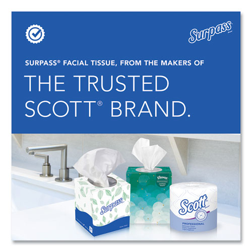 Image of Surpass® Facial Tissue for Business, 2-Ply, White, Pop-Up Box, 90/Box, 36 Boxes/Carton