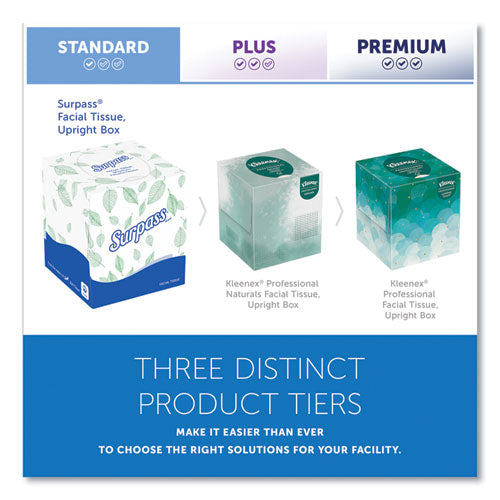 Image of Surpass® Facial Tissue for Business, 2-Ply, White, Pop-Up Box, 90/Box, 36 Boxes/Carton